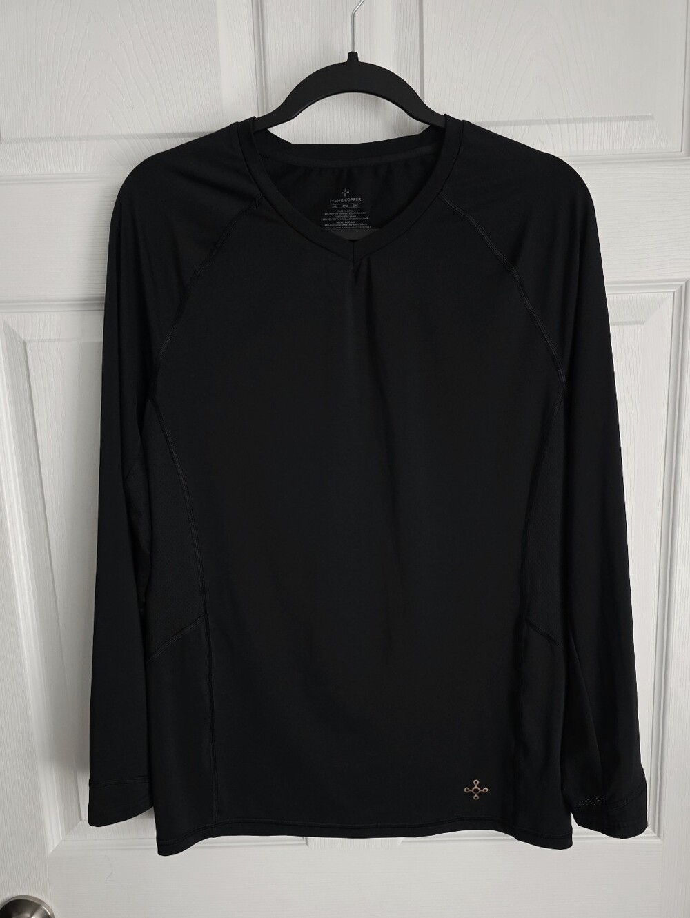 Tommie Copper Men's 2XL Black Performance Raglan Long Sleeve Compression Shirt